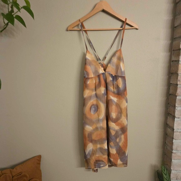 Alice + Olivia Dresses & Skirts - Alice + Olivia Multicolor Abstract Print Slip Dress (Beige, Taupe, Lavender)